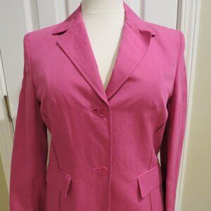 Nine & Company Women's Pink Long Sleeve Linen/Rayon Career Jacket Blazer Size 6